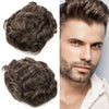Menn toupee hårsystem Ultra tynn hudhårstykke europeisk menneskehår erstatning 0,02-0,10 mm v-loop toupee for menn. (2# Darkest Brown, 8x10-0.06mm-0.08mm V-loop)