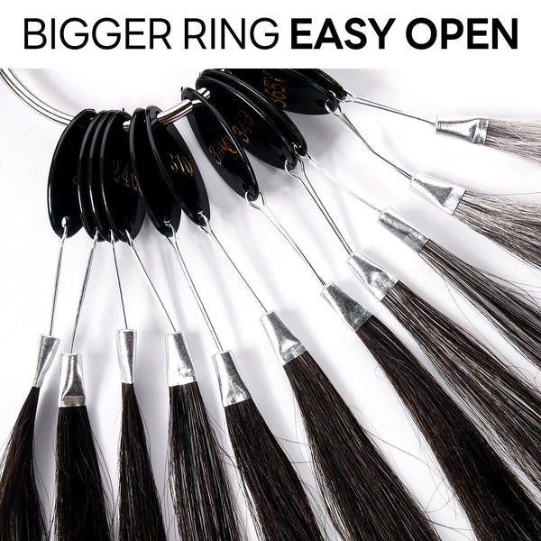 Mens toupee hårprøver for testing av farge, 66 farger, 100% ekte naturlig europeisk menneskehår, 66 tråder per pakke, 6 tommer.