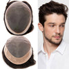 Generisk hårsystem for menn toupee fin mono hårstykke europeisk menneskehår erstatning npu hud rundt toupee for menn (5# middels lysebrun, 8x10 ""-120% middels lys til middels tetthet)