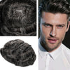 Menn toupee hårsystem Ultra tynn hudhårstykke europeisk menneskehår erstatning 0,02-0,10 mm v-loop toupee for menn. (2# Darkest Brown, 8x10-0.06mm-0.08mm V-loop)