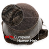 Generisk fransk blonder herre toupee poly pu rundt toupee for menn hår stykke europeisk menneskehår erstatningssystem (17# mørk aske blond, 7x9 ""-120% middels lys til middels tetthet)