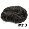 Sveitsisk blonder toupee for menn hårpiece europeisk humanhair erstatningssystem blonder front menn toupee blekemiddelnot hårstykke (310# mørkebrun med 10% grå, 8x10 "-100% lys med-lys tetthet)