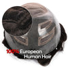 Generisk toupee for menn hårsystem fransk blonder front herre toupee europeisk menneskehår stykke fint mono hår erstatningssystem (1b# av svart, 8x10 ""-120% middels lys til middels tetthet)