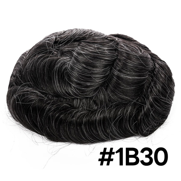Generisk hårsystem for menn toupee fin mono hårstykke europeisk menneskehår erstatning npu hud rundt toupee for menn (5# middels lysebrun, 8x10 ""-120% middels lys til middels tetthet)