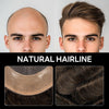 Generisk hårsystem for menn toupee fin mono hårstykke europeisk menneskehår erstatning npu hud rundt toupee for menn (5# middels lysebrun, 8x10 ""-120% middels lys til middels tetthet)