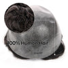 Menn toupee hårsystem menneskehår erstatning for menn 0,04 mm ultra tynn hud toupee for menn v-looped hårstykke (220# mørkest brun med 20% grå, 8x10 "-100% lys med-lys tetthet)