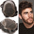Sveitsisk blonder toupee for menn hårstykke europeisk humanhair erstatningssystem blonder front menn toupee blekepåde hårstykke. (320# mørkebrun med 20% grå, 6x8 "-100% lysmed-lys-tetthet)