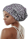 Focuscare Satin foret søvn Slouchy Cap Curly Girl Slap Headwear Gaver til krusete hårkvinner