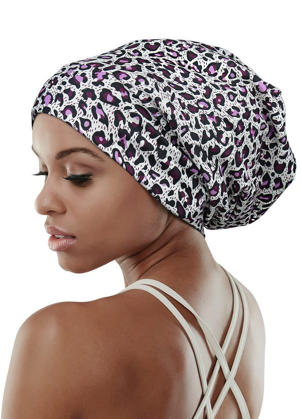 Focuscare Satin foret søvn Slouchy Cap Curly Girl Slap Headwear Gaver til krusete hårkvinner