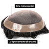 Generisk hårsystem for menn toupee fin mono hårstykke europeisk menneskehår erstatning npu hud rundt toupee for menn (5# middels lysebrun, 8x10 ""-120% middels lys til middels tetthet)