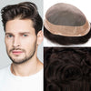 Generisk hårsystem for menn toupee fin mono hårstykke europeisk menneskehår erstatning npu hud rundt toupee for menn (5# middels lysebrun, 8x10 ""-120% middels lys til middels tetthet)