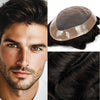 Generisk hårsystem for menn toupee fin mono hårstykke europeisk menneskehår erstatning npu hud rundt toupee for menn (5# middels lysebrun, 8x10 ""-120% middels lys til middels tetthet)