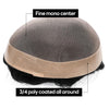 Generisk hårsystem for menn toupee fin mono hårstykke europeisk menneskehår erstatning npu hud rundt toupee for menn (5# middels lysebrun, 8x10 ""-120% middels lys til middels tetthet)