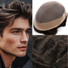 Generisk hårsystem for menn toupee fin mono hårstykke europeisk menneskehår erstatning npu hud rundt toupee for menn (5# middels lysebrun, 8x10 ""-120% middels lys til middels tetthet)