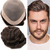 Generisk hårsystem for menn toupee fin mono hårstykke europeisk menneskehår erstatning npu hud rundt toupee for menn (5# middels lysebrun, 8x10 ""-120% middels lys til middels tetthet)