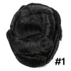 Toupee for menn hår erstatningssystemer menn hårsystemer fransk blonder herre toupee menneske hår stykke blekede knop kort bølget (1b# av svart, 6x9-100% middels lys til middels tetthet)