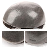 Menn toupee hårsystem menneskehår erstatning for menn 0,04 mm ultra tynn hud toupee for menn v-looped hårstykke (220# mørkest brun med 20% grå, 8x10 "-100% lys med-lys tetthet)