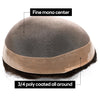 Generisk hårsystem for menn toupee fin mono hårstykke europeisk menneskehår erstatning npu hud rundt toupee for menn (5# middels lysebrun, 8x10 ""-120% middels lys til middels tetthet)