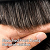 Sveitsisk blonder toupee for menn hårstykke europeisk humanhair erstatningssystem blonder front menn toupee blekepåde hårstykke. (320# mørkebrun med 20% grå, 6x8 "-100% lysmed-lys-tetthet)