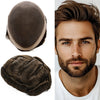 Generisk hårsystem for menn toupee fin mono hårstykke europeisk menneskehår erstatning npu hud rundt toupee for menn (5# middels lysebrun, 8x10 ""-120% middels lys til middels tetthet)