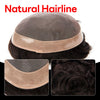 Generisk hårsystem for menn toupee fin mono hårstykke europeisk menneskehår erstatning npu hud rundt toupee for menn (5# middels lysebrun, 8x10 ""-120% middels lys til middels tetthet)