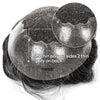 Sveitsisk blonder toupee for menn hårstykke europeisk humanhair erstatningssystem blonder front menn toupee blekepåde hårstykke. (320# mørkebrun med 20% grå, 6x8 "-100% lysmed-lys-tetthet)