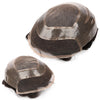Generisk toupee for menn hårsystem fransk blonder front herre toupee europeisk menneskehår stykke fint mono hår erstatningssystem (3# mørkebrun, 8x10 ""-120% middels lys til middels tetthet)