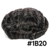 Blavzehair herre toupee sveitsiske blonder hårstykker europeiske humarhair erstatningssystem naturlig hårfestetuppe for menn lemmer med pu menn hårsystem. (1B# av svart, 6 "x9).