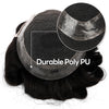 Toupee for menn hår erstatningssystem sveitsisk blonder menn toupee europeisk menneskehår hd blonder hårsystem poly hud pu rundt menn hårstykke. (Nr. 1 Jet Black, 7x9 "-100% Light Med-Light Density)