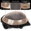 Generisk hårsystem for menn toupee fin mono hårstykke europeisk menneskehår erstatning npu hud rundt toupee for menn (5# middels lysebrun, 8x10 ""-120% middels lys til middels tetthet)