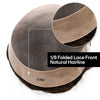 Generisk hårsystem for menn toupee fin mono hårstykke europeisk menneskehår erstatning npu hud rundt toupee for menn (5# middels lysebrun, 8x10 ""-120% middels lys til middels tetthet)