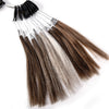 Mens toupee hårprøver for testing av farge, 66 farger, 100% ekte naturlig europeisk menneskehår, 66 tråder per pakke, 6 tommer.