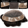 Generisk hårsystem for menn toupee fin mono hårstykke europeisk menneskehår erstatning npu hud rundt toupee for menn (5# middels lysebrun, 8x10 ""-120% middels lys til middels tetthet)