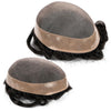 Generisk hårsystem for menn toupee fin mono hårstykke europeisk menneskehår erstatning npu hud rundt toupee for menn (5# middels lysebrun, 8x10 ""-120% middels lys til middels tetthet)