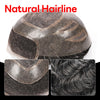 Generisk toupee for menn hårsystem fransk blonder front herre toupee europeisk menneskehår stykke fint mono hår erstatningssystem (1b# av svart, 8x10 ""-120% middels lys til middels tetthet)