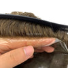 Skin Base Men Toupee Strong Knot Hair Replacement Undetectable Front Hair Line