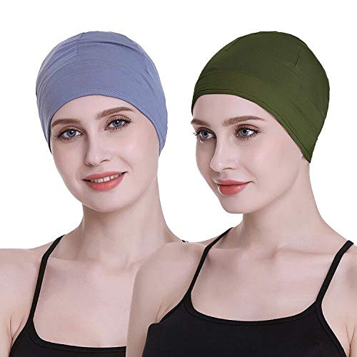 Bamboo Sleep Cap for Hair Loss Home Head Cover for Chemo Women Bike Hard Hat Helmet Liner Cotton Beanie