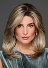 Gabor Full Finesse Designer Series Wig, Long Layered Style Average Cap Size by Hairuwear, GF16-22 Iced Sweet Cream