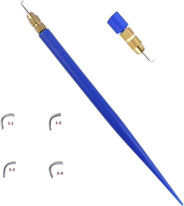 4 Size Ventilating Needle (1-1,1-2,2-3,3-4)&1Plastic Holder For Making Lace Wig/Closure/Frontal Ventilating Needle Net Needle
