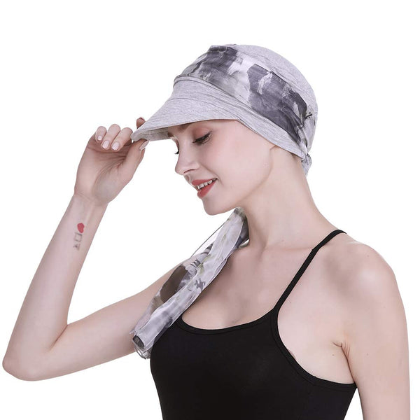 Newsboy Cap for Women Chemo Headwear med skjerf Gaver Hårtap tilgjengelig hele året