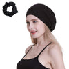 Silk Satin Lined Sleep Cap,Inner 19MM 100% Bulberry Silk Outer Bamboo Viscose Nature Breathable for Hair