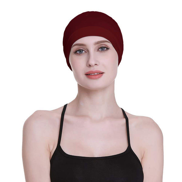 Bamboo Sleep Cap for Hair Loss Home Head Cover for Chemo Women Bike Hard Hat Helmet Liner Cotton Beanie