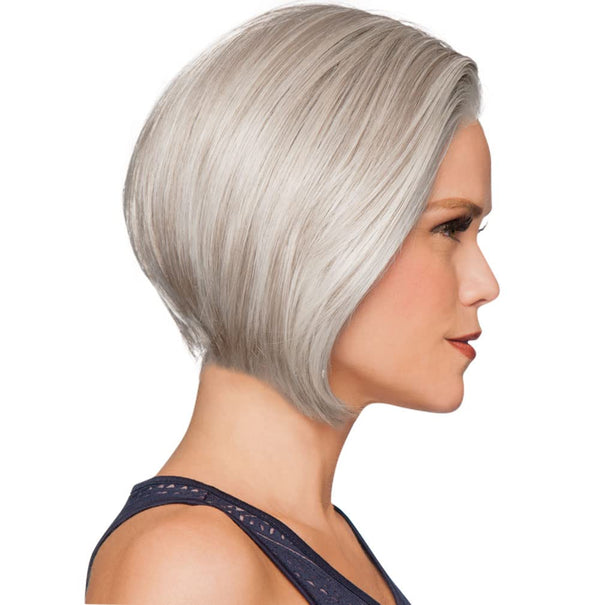 GABOR Opulence Chin-Length Modern Page Wig by Hairuwear, Large Cap, GL56-60 Sugared Silver