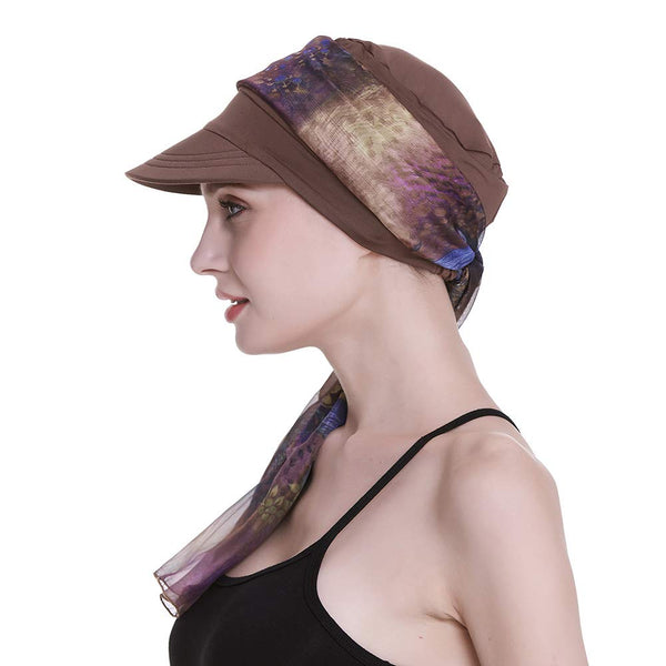 Newsboy Cap for Women Chemo Headwear med skjerf Gaver Hårtap tilgjengelig hele året