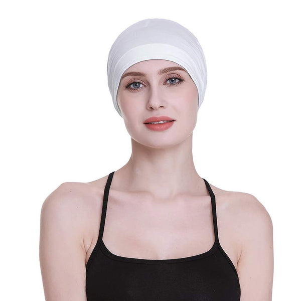Bamboo Sleep Cap for Hair Loss Home Head Cover for Chemo Women Bike Hard Hat Helmet Liner Cotton Beanie