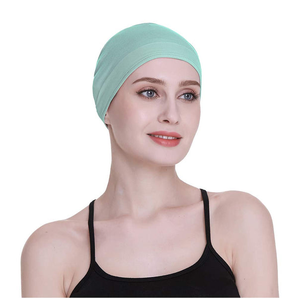 Bamboo Sleep Cap for Hair Loss Home Head Cover for Chemo Women Bike Hard Hat Helmet Liner Cotton Beanie