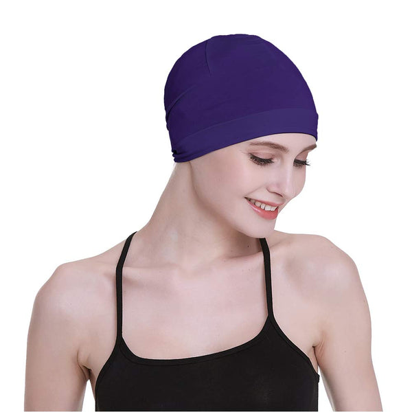 Bamboo Sleep Cap for Hair Loss Home Head Cover for Chemo Women Bike Hard Hat Helmet Liner Cotton Beanie