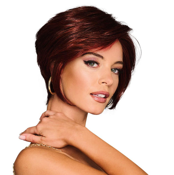 GABOR Best In Class Layered Chin-Length Boycut Wig by Hairuwear, Average Cap, GF56-60 Silver