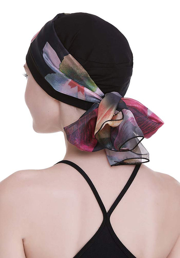 Elegant Chemo Cap With Silky Scarfs For Cancer Women Hair Loss Sleep Beanie