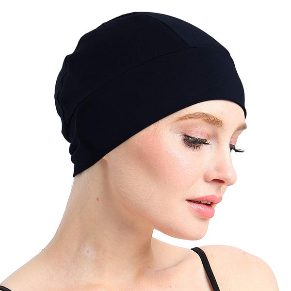 Bamboo Sleep Cap for Hair Loss Home Head Cover for Chemo Women Bike Hard Hat Helmet Liner Cotton Beanie